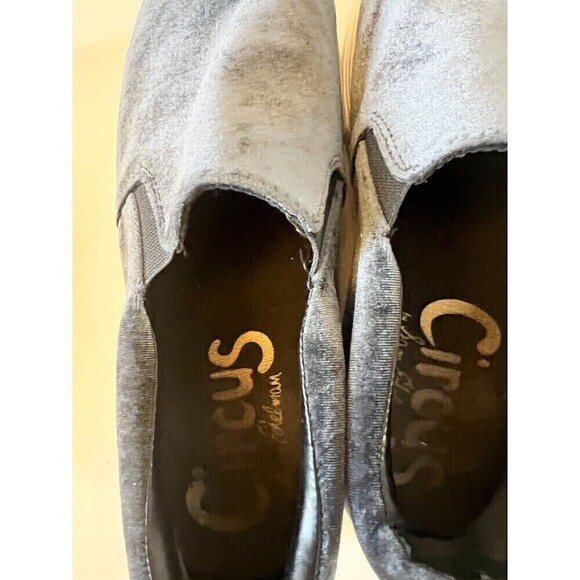 CIRCUS BY SAM EDELMAN Scotlyn Suede Platform Sneaker Size 9 Blue Slip On Shoes - Picture 11 of 11
